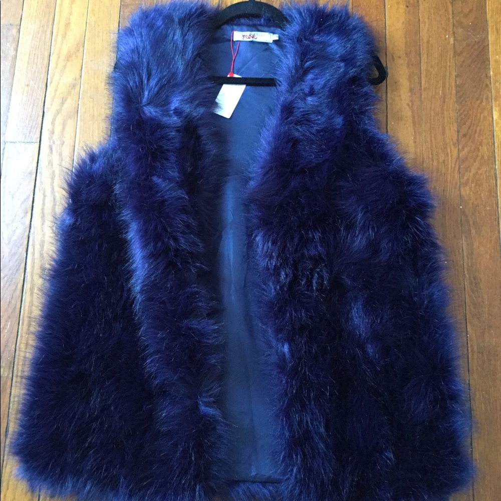 Royal Blue Emma Faux Fur Vest
